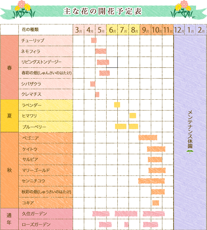 年間開花予定